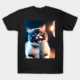 Singing Cat - Modern Digital Art T-Shirt